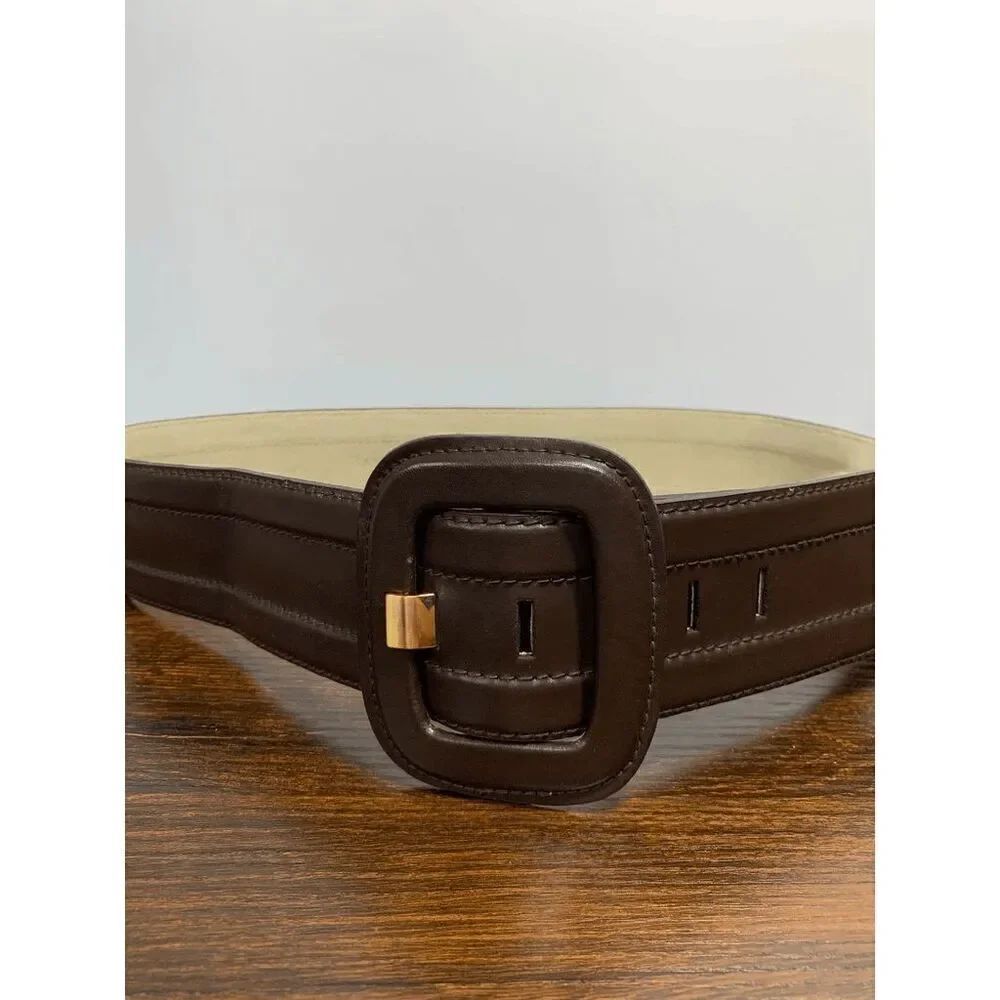 Antonio Melani Brown and Gold Leather Belt